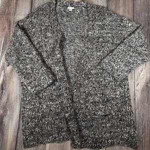 Pure Jill XL petite chunky button cardigan marled